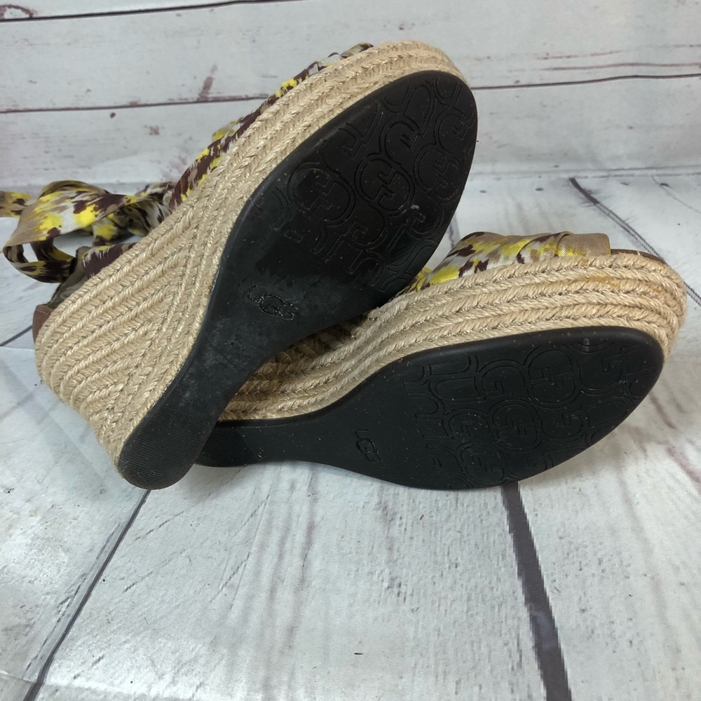 UGG Yellow Ribbon Espadrille Platform Sandal 7 - Picture 8 of 8